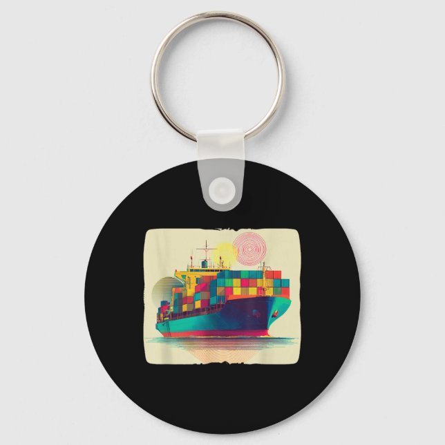 Cool container ship costume for logistics and key ring (Front)
