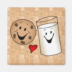 Cool Cookies and Milk Friends Cartoon Magnet