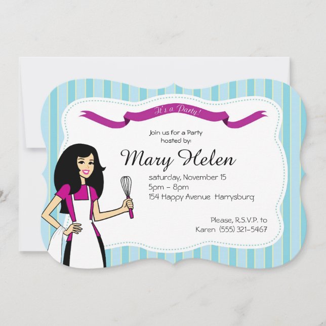 Cool Cooking Party Personalised Invitation (Front)