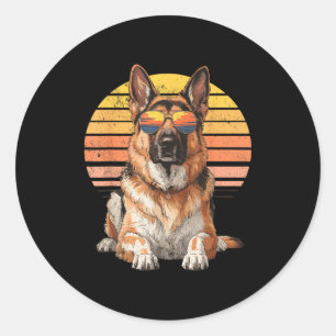 Cool Cool German Shepherd Mom Dad Gift Vintage Dog Classic Round Sticker