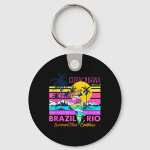 Cool Copacabana Beach Brazil Rio Summer Vibes Grap Key Ring