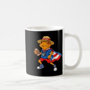 Cool coqui frog puerto rico flag funny football coffee mug