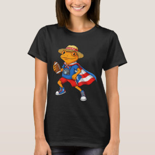 Cool coqui frog puerto rico flag funny football T-Shirt