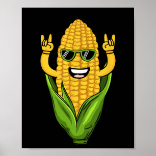 Cool Corn Art Men Women Farmer Dancing Corn On Cob Poster