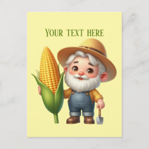 Cool corn farmer customisable postcard