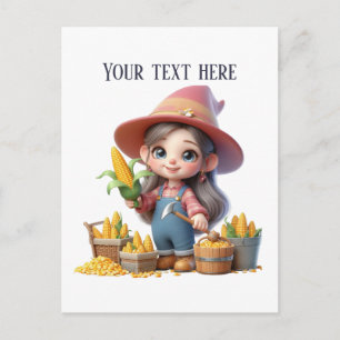 Cool corn farmer customizable postcard