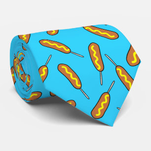 cool corndog tiled pattern food tie