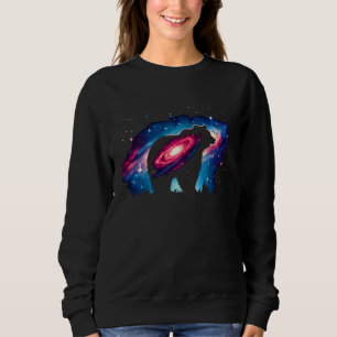 Cool Cosmic Grizzly Bear Galaxy Graphic Space Art Sweatshirt