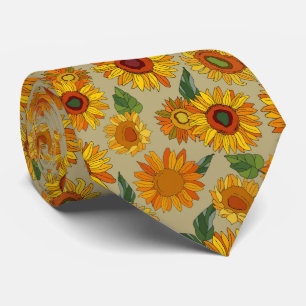 cool Country sunflower pattern Tie