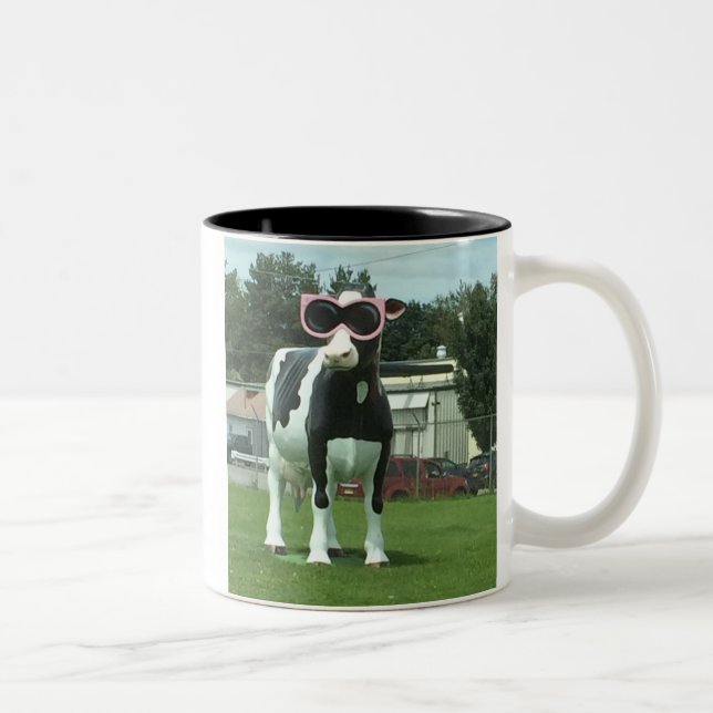 cool cow 1 Two-Tone coffee mug (Right)