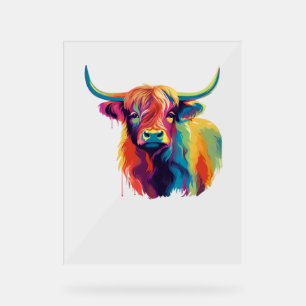 Cool Cow in the Meadow Classic T-Shirt Acrylic Sign