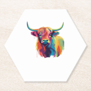 Cool Cow in the Meadow Classic T-Shirt Paper Coaster