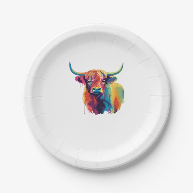Cool Cow in the Meadow Classic T-Shirt Paper Plate (Front)