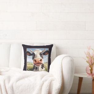 Cool cow lovers farm animal cushion