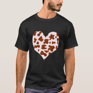 Cool Cow Print Heart Brown Tan Rancher Cattleman M T-Shirt