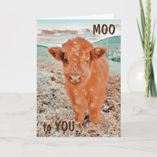 COOL COW SAY MOO TO YOU *15th BIRTHDAY* Card (Front)