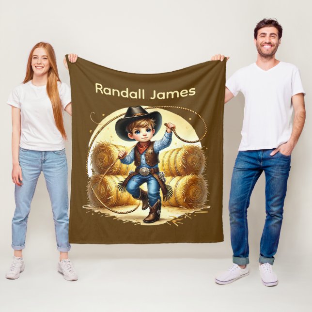 Cool cowboy lovers add name  fleece blanket (In Situ)
