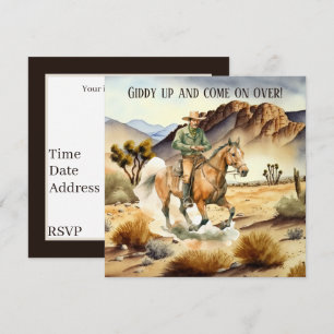 cool cowboy lovers Western party Invitation