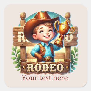 Cool Cowboy Rodeo add text  Square Sticker