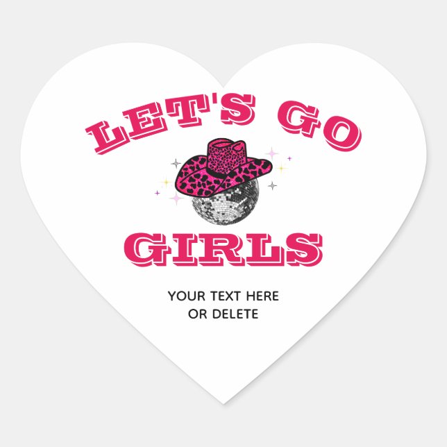 Cool Cowgirl  Bachelorette Party  Gift  Heart Sticker (Front)