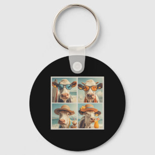 Cool Cows With Sungles Beach Cow Animals Vacation Key Ring