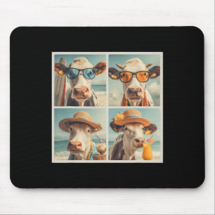 Cool Cows With Sungles Beach Cow Animals Vacation  Mouse Pad