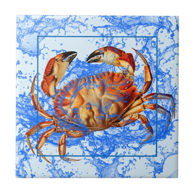 Cool Crab Ceramic Tile (Front)