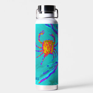 Cool Crab Turquoise Sea Animal Named Water Bottle