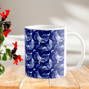 Cool Crescent Moon Blue  Coffee Mug