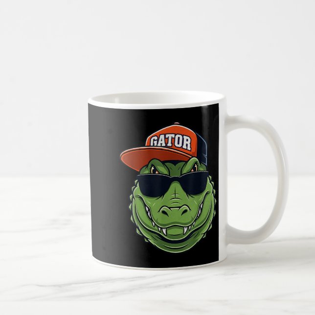 Cool Crocodile Animal Gator Graphic With Cap And S Coffee Mug (Right)