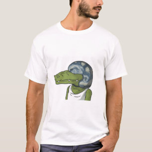Cool Crocodile with Helmet Funny Animal T-Shirt