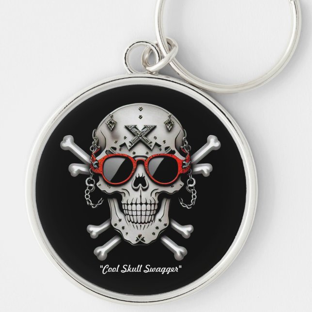 "Cool Crossbones Artwork" Key Ring (Front)