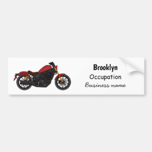 Cool cruiser style motorcycle bumper sticker