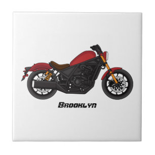 Cool cruiser style motorcycle ceramic tile