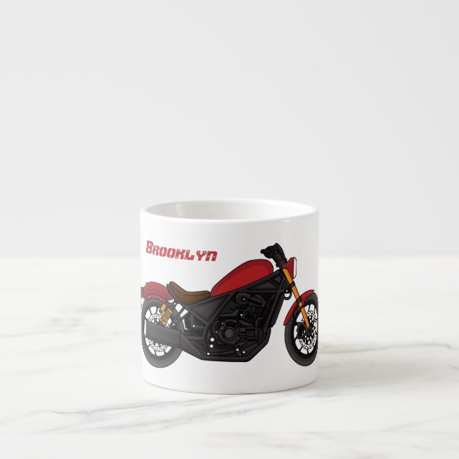 Cool cruiser style motorcycle espresso cup (Front)