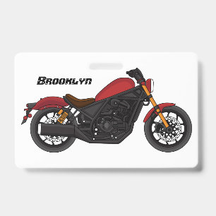 Cool cruiser style motorcycle ID badge