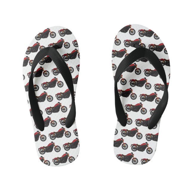 Cool cruiser style motorcycle  kid's thongs (Footbed)