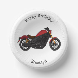 Cool cruiser style motorcycle paper plate