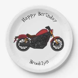 Cool cruiser style motorcycle paper plate