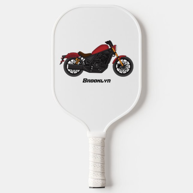 Cool cruiser style motorcycle  pickleball paddle (Front)