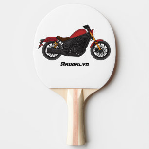 Cool cruiser style motorcycle ping pong paddle