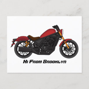 Cool cruiser style motorcycle postcard