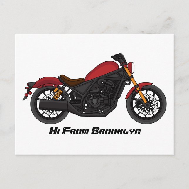 Cool cruiser style motorcycle postcard (Front)