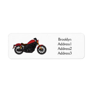 Cool cruiser style motorcycle return address label
