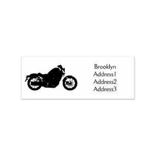 Cool cruiser style motorcycle rubber stamp