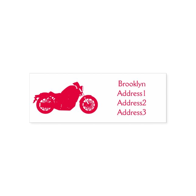 Cool cruiser style motorcycle self-inking stamp (Design)