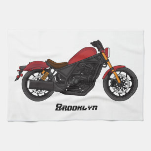 Cool cruiser style motorcycle tea towel