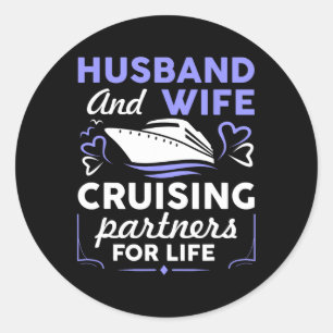 Cool Cruising Art For Men Women Husband Wife Match Classic Round Sticker
