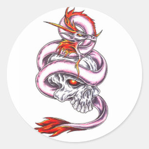Cool  Crystal Dragon and Skull  style sticker