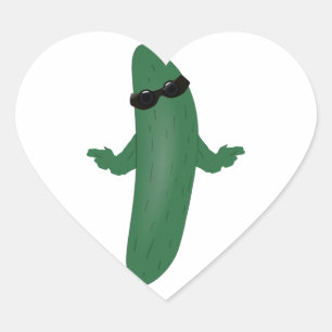 Cool Cucumber Heart Sticker